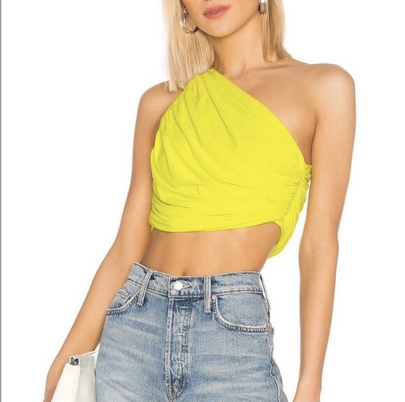 Norma Kamali Tops - Norma Kamali Diana Asymmetrical Ruched One Shoulder Top Spring Green Size Small